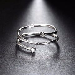 Minimalistic Sterling Silver Women's Bypass Ring