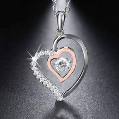 Silver Heart Shaped Pendant Necklace