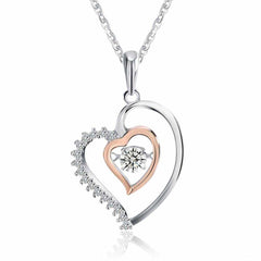 Silver Heart Shaped Pendant Necklace