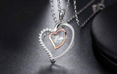 Silver Heart Shaped Pendant Necklace