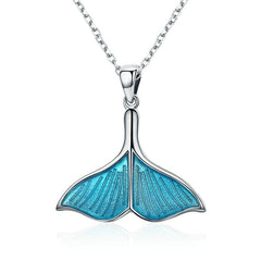Cute Whale's Tail Shaped Silver Women's Pendant Necklace