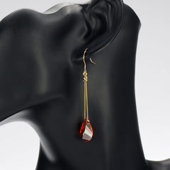 Elegant Women's Drop Earrings with Swarovski Crystals