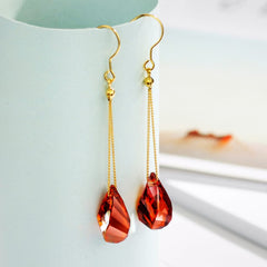 Elegant Women's Drop Earrings with Swarovski Crystals
