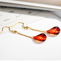 Elegant Women's Drop Earrings with Swarovski Crystals