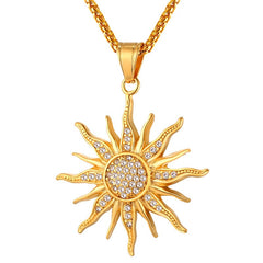 Baroque Style Rhinestone Sun Women's Pendant