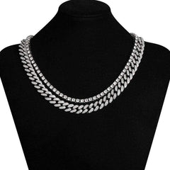 2 Layer Iced Out Chain Necklaces for Wedding