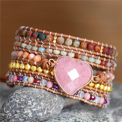 Stone Beaded Wrap Bracelet