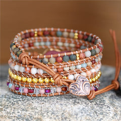 Stone Beaded Wrap Bracelet