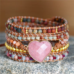 Stone Beaded Wrap Bracelet