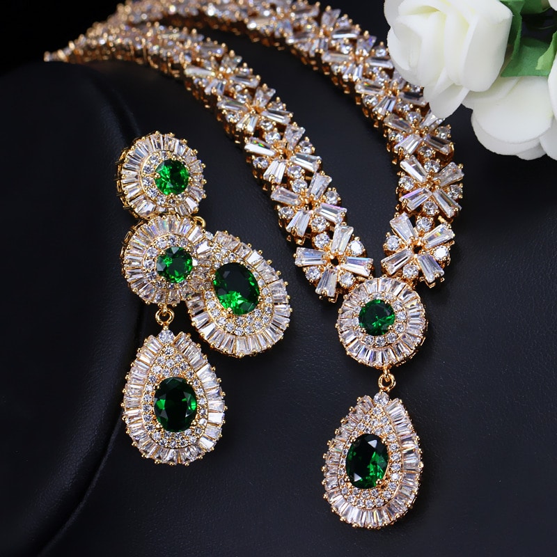 Luxury Colorful Cubic Zirconia Women's Jewelry Sets