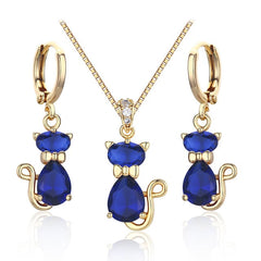 Fashion Gold Plated Women's Cubic Zirconia Jewelry Set