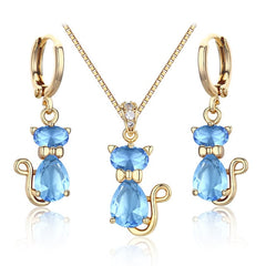 Fashion Gold Plated Women's Cubic Zirconia Jewelry Set