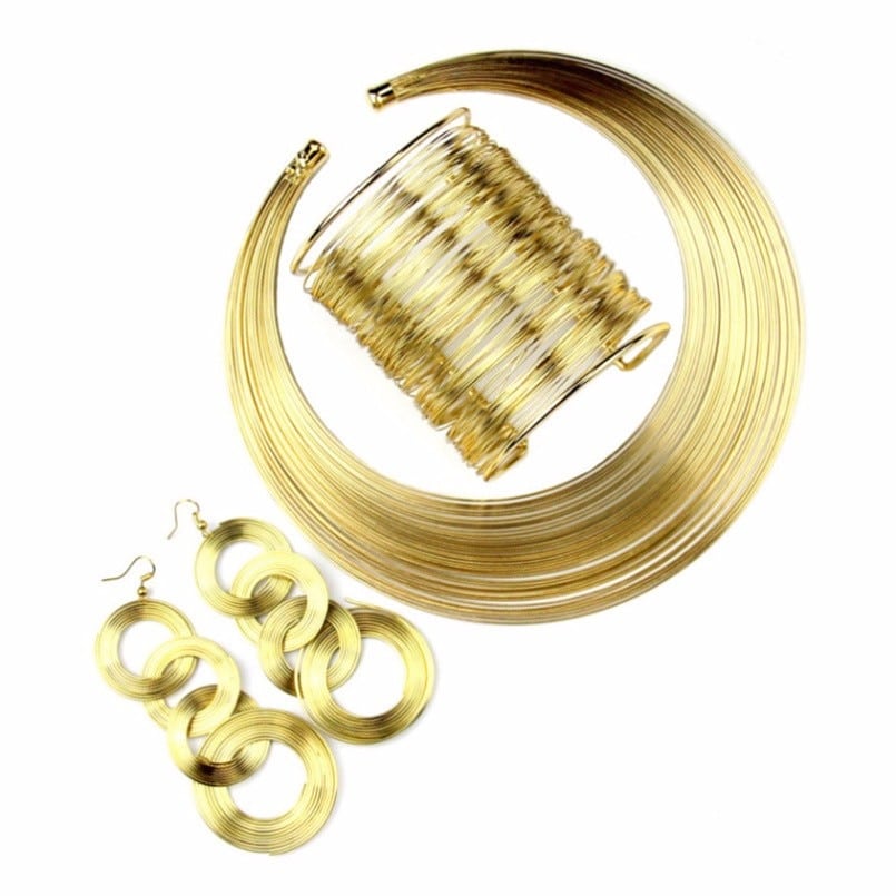 Multilayer Metal Wire Jewelry Set