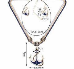 Women's Sailor Necklace and Earrings Set