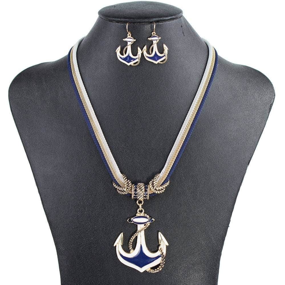 Women's Sailor Necklace and Earrings Set