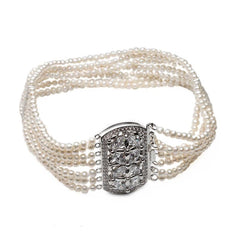 Multi Rows Pearls Choker for Women