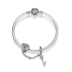 Fashion 925 Silver Charm Bangle