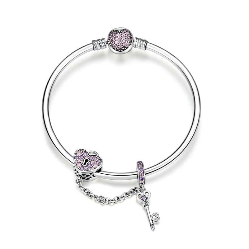 Fashion 925 Silver Charm Bangle