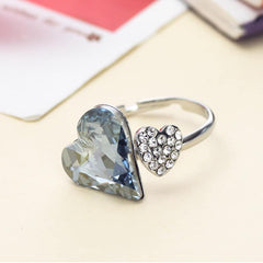 Crystal Heart Rhinestone Women's Ring