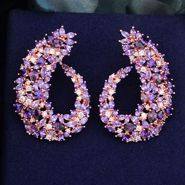 Crystal Frost Curl Drop Earrings