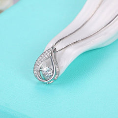 Teardrop Design Sterling Silver Women's Pendant Necklace