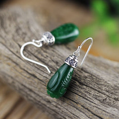 Ethnic Green Jade Earrings