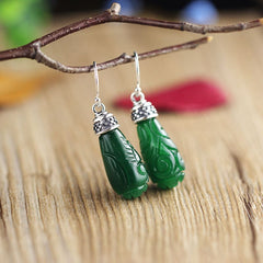 Ethnic Green Jade Earrings