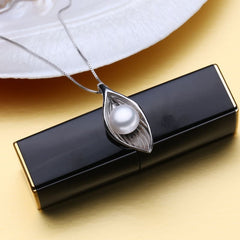 Leaves Shaped 925 Silver Pearls Women's Jewelry 4 pcs Set