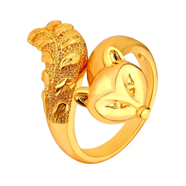 Cute Fox Design Women's Bypass Ring