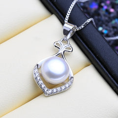 Women's Charming 925 Silver Pearls Necklace and Earrings Jewelry 3 pcs Set