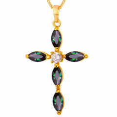 Beautiful Cross Pendant with Cubic Zirconia Ornaments