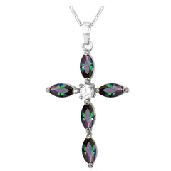 Beautiful Cross Pendant with Cubic Zirconia Ornaments