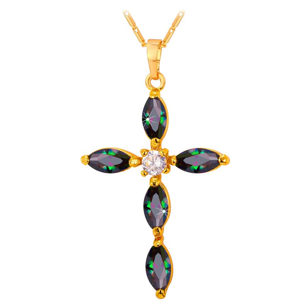 Beautiful Cross Pendant with Cubic Zirconia Ornaments