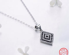 Sterling Silver Spider Webs Classic Pendant Necklace