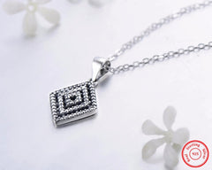 Sterling Silver Spider Webs Classic Pendant Necklace