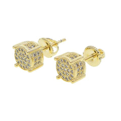 Golden Round Wedding Earrings