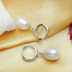 Women's Natural 925 Silver Pearls Jewelry 4 pcs Set