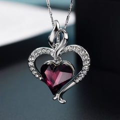 Lovely Rhinestone Heart Women's Pendant Necklace