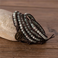 Boho Stone Beaded Wrap Bracelet for Women
