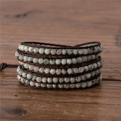 Boho Stone Beaded Wrap Bracelet for Women