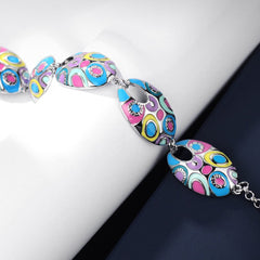 Ethnic Colorful Enamel Bracelet With Water Drop Pattern