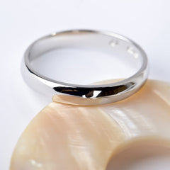 Classic Minimalistic Polished Silver Couple Rings