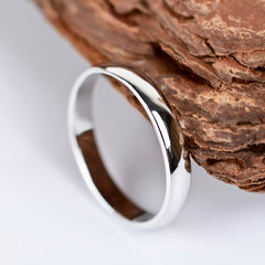 Classic Minimalistic Polished Silver Couple Rings