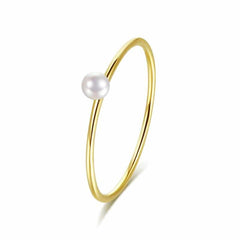 14K Yellow Gold Women's Pearls Ring