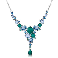 Silver Geometric Necklace for Weddings