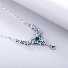 Silver Geometric Necklace for Weddings