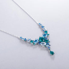 Silver Geometric Necklace for Weddings