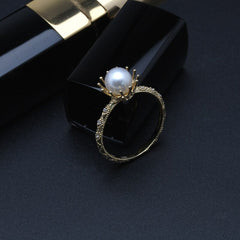 18k Gold Engagement Pearl Ring for Women