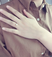 18k Gold Engagement Pearl Ring for Women