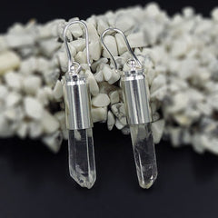 Clear Quartz Pillar Earrings